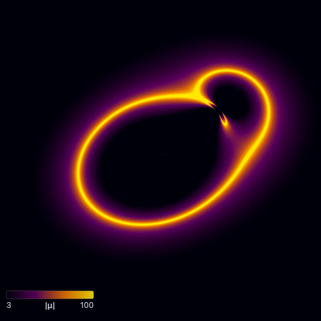 Magnification map of a compound lens.